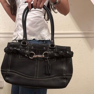 Coach Black Leather Shoulder Bag